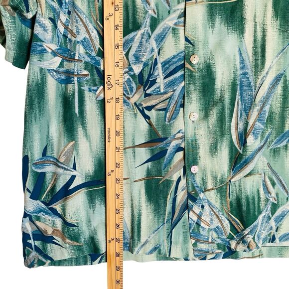 Vintage Tori Richard Hawaiian Shirt Men’s M Green Tropical Short Sleeve Aloha - Picture 4 of 7